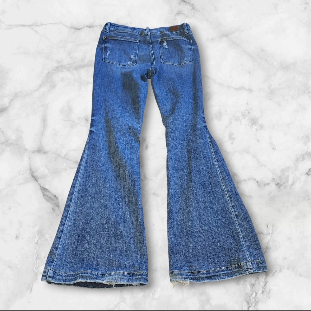 Judy Blue Trouser Flare Jeans - Picture 3 of 6